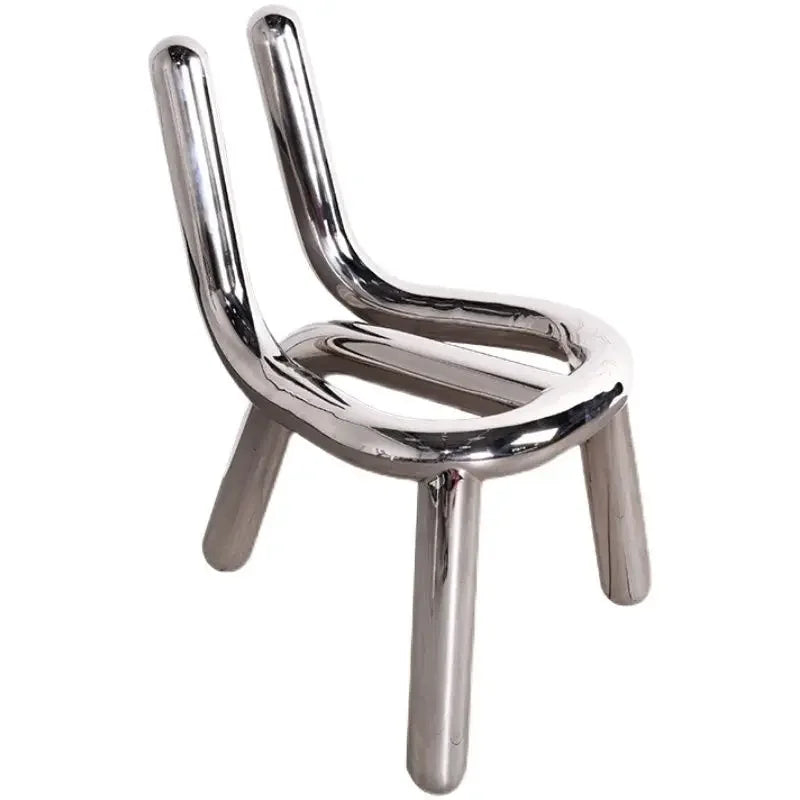 Nordic Internet Celebrity Ins Light Luxury Chair Modern Irregular Simple Personality Stainless Steel Transparent Leisure Chairs