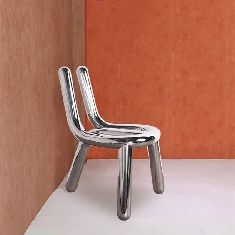 Nordic Internet Celebrity Ins Light Luxury Chair Modern Irregular Simple Personality Stainless Steel Transparent Leisure Chairs