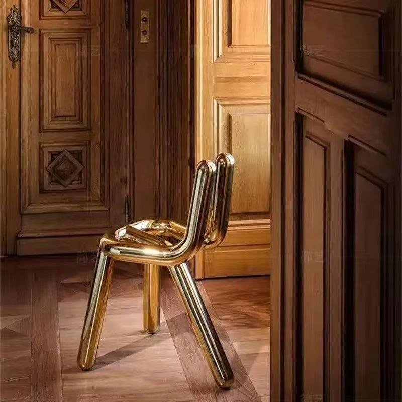 Nordic Internet Celebrity Ins Light Luxury Chair Modern Irregular Simple Personality Stainless Steel Transparent Leisure Chairs