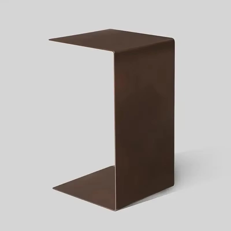 Light Luxury Sofa Side Table Light Luxury High-End Living Room C-Shaped Black Small Coffee Table Creative Design Storage Rack