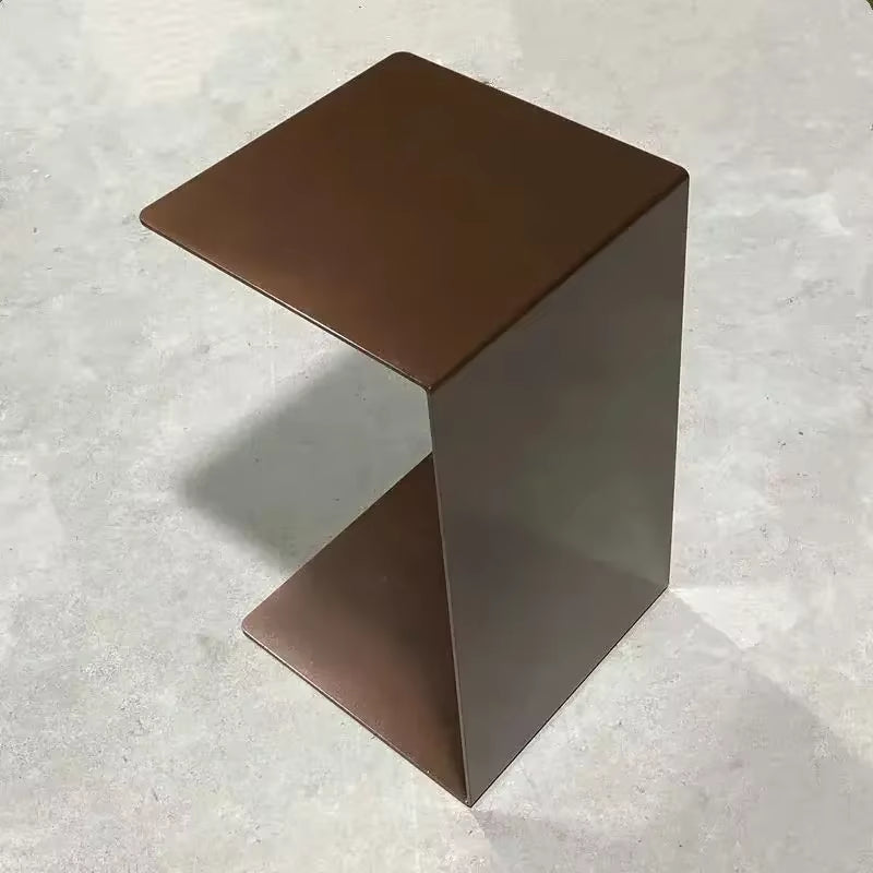 Light Luxury Sofa Side Table Light Luxury High-End Living Room C-Shaped Black Small Coffee Table Creative Design Storage Rack