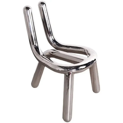 Nordic Internet Celebrity Ins Light Luxury Chair Modern Irregular Simple Personality Stainless Steel Transparent Leisure Chairs