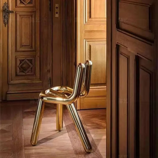 Nordic Internet Celebrity Ins Light Luxury Chair Modern Irregular Simple Personality Stainless Steel Transparent Leisure Chairs
